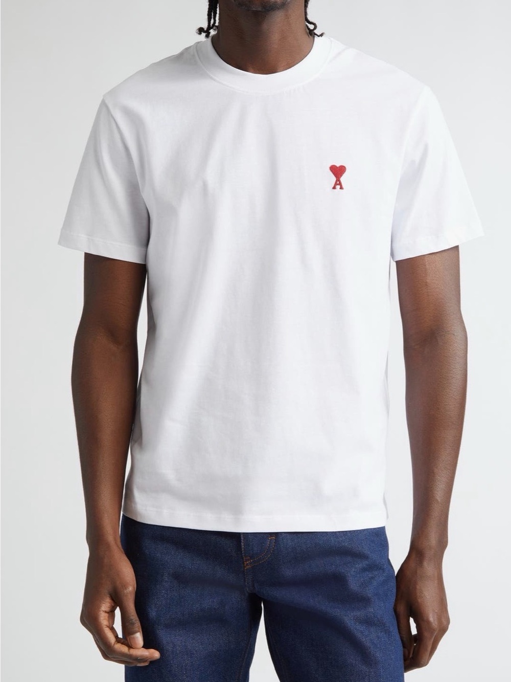 White Heart Logo Cotton T-Shirt